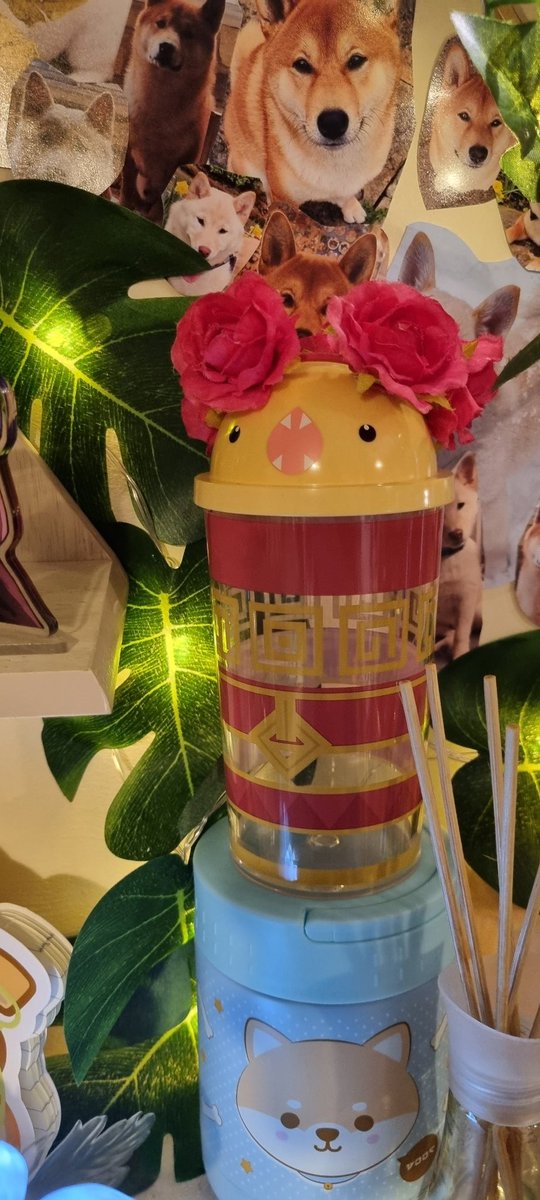 DashFTW's tweet photo. My Ronka cup has a tiny flower crown, very cute! Screeee! #FFXIV #Ronka #Scree https://t.co/NsH977doIm