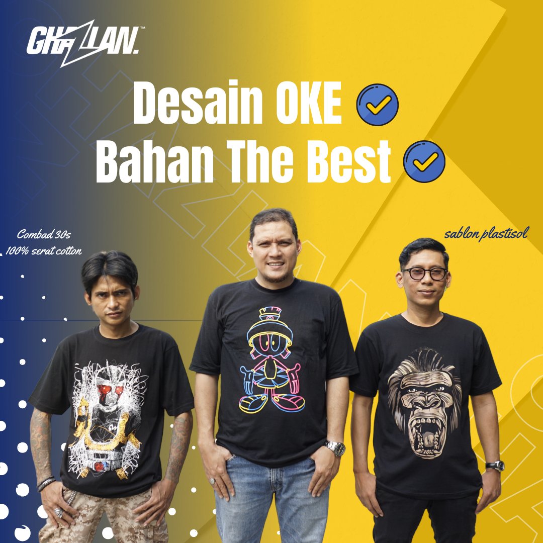 Ghazlan_kaos's tweet photo. Cari desain yang oke dan bahan yang berkualitas?
Ghazlan Kaos tempat nya.
Bikin kaos jadi keren dan nyaman di pakai.

#kaos #keren #modis #style #kaosmurah #bahankaos #premium #kaospremium #baju #kaoskeren #sablon #distro #viral https://t.co/gr6w7CwXWi