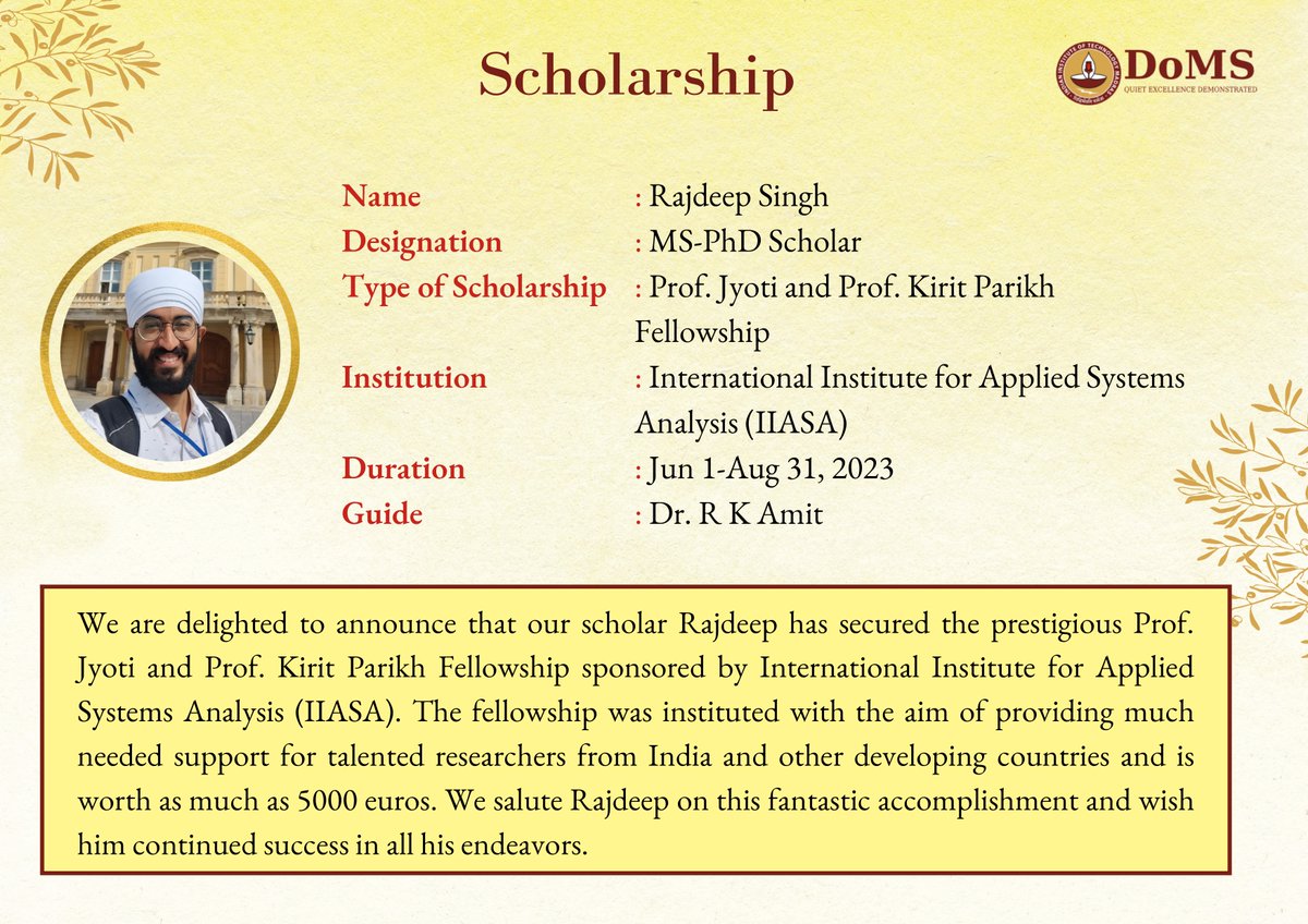 Research_DoMs's tweet photo. Here are the remarkable achievements of our Research Scholars for the month of June 2023! DoMS, IIT Madras congratulates you all!
#doms #iitmadras #management #research https://t.co/ZYKXDNz4Ku
