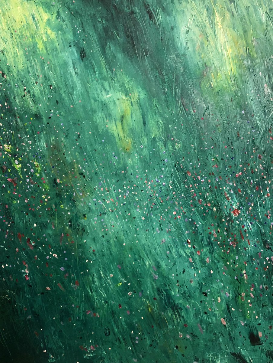 wildworldofvava's tweet photo. In my travels I realized that I see mysticism in the fields and wildflowers around me. started a new green series #nftart #NFTComminity https://t.co/j7EKRdFO1b