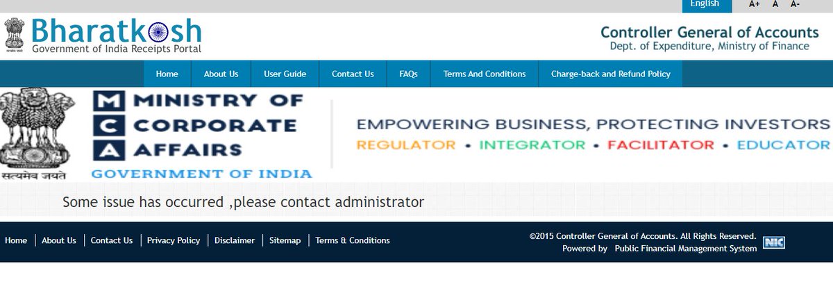 jaynaikcs's tweet photo. @MCA21India @HelpdeskMCA21V3 Bharat Kosh payment page is not working. Kindly resolve. Major DPT 3 payments are pending. https://t.co/wDhdKEyjWM