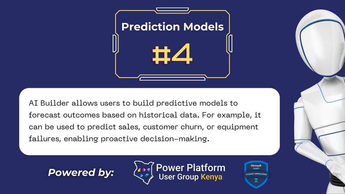PowerplatformKe's tweet image. AI Builder in action can be seen through various real-world scenarios where it is used to enhance business processes and applications. 

Here are a few examples of how #AIBuilder is applied: 

#powerplatform #AI