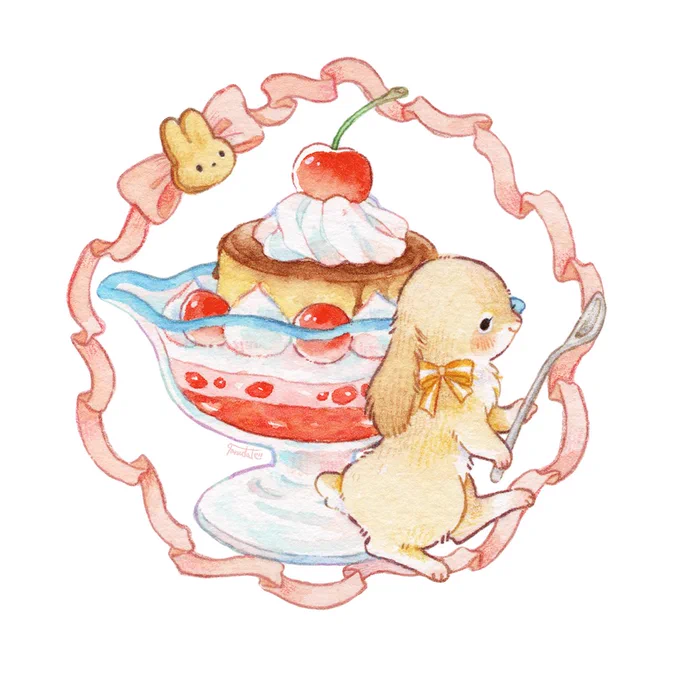うさぎとプリン