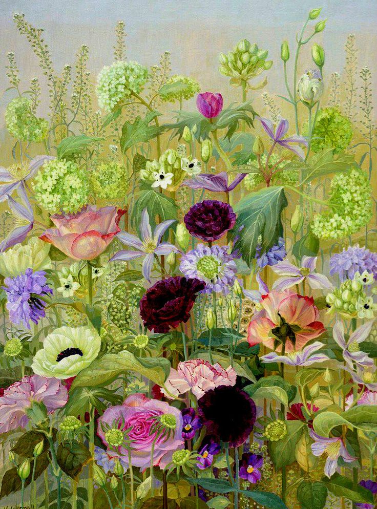 '#Summer flowers' by contemporary UK painter Jane Wormell, known for her reflection on English hedgerows, field and woodland plants #WomensArt