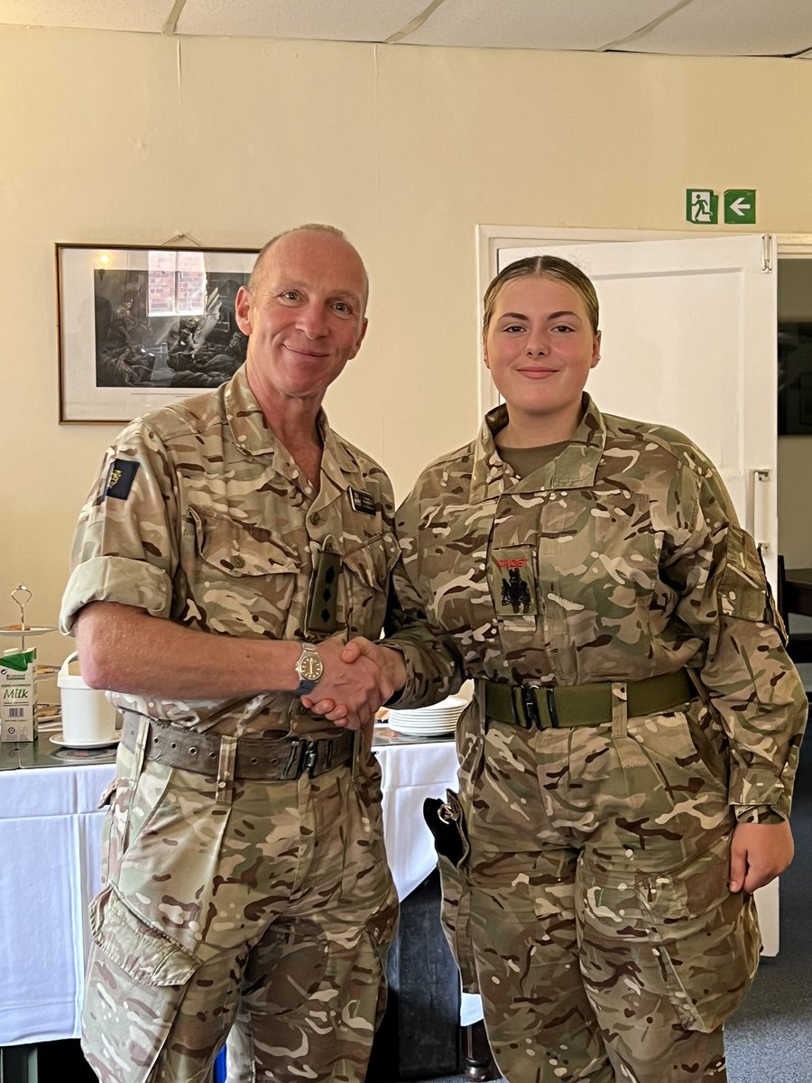 Dorset ACF (@dorsetacf) on Twitter photo The pinnacle of a Cadets journey is Cadet Regimental Serjeant Major or RSM.
Cadet Colour Serjeant Naomi Ellis of E Company has been promoted to <a href="/Dorsetacf/">Dorset ACF</a> Cadet RSM by Commander SW, Colonel McDade.
Huge Congratulations RSM!
<a href="/ArmyCadetsUK/">Army Cadets UK</a> @ArmyintheSW <a href="/ColCadetsHQSW/">Rob Guest</a> The pinnacle of a Cadets journey is Cadet Regimental Serjeant Major or RSM.
Cadet Colour Serjeant Naomi Ellis of E Company has been promoted to <a href="/Dorsetacf/">Dorset ACF</a> Cadet RSM by Commander SW, Colonel McDade.
Huge Congratulations RSM!
<a href="/ArmyCadetsUK/">Army Cadets UK</a> @ArmyintheSW <a href="/ColCadetsHQSW/">Rob Guest</a>