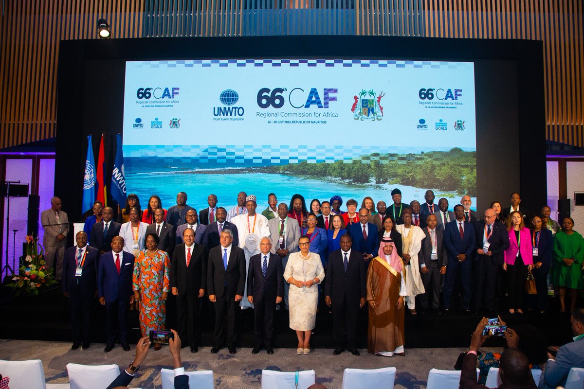 UNWTO's tweet photo. Members of the 66 UNWTO Commission for Africa meet today to accelerate the role of tourism for sustainable development in the region.

Prioritizing education, sustainability and investments, tourism becomes an ally to boost economies. https://t.co/yxCNvweuar
