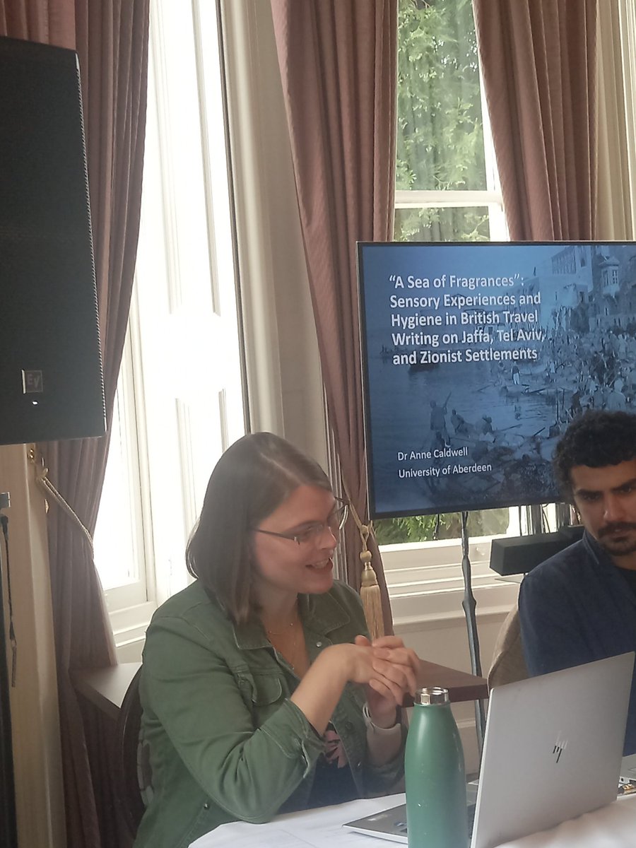 HealthscapesME's tweet photo. Anne Caldwell talks about sensory descriptions of space in relation to smell in 20th-century British travel writing on Palestine #healthscapes https://t.co/ynKDdPJUIu