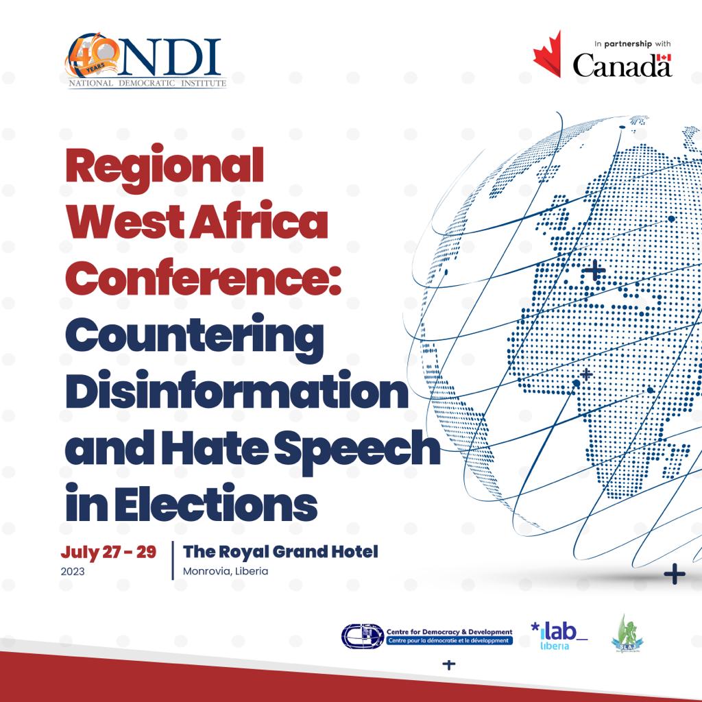 MABINTYMAGDALE1's tweet photo. 🗓️ save the date for a 3-day Regional Countering Disinformation and Hate Speech Conference  in Liberia starting tomorrow. 🇱🇷
🤝Join us  unite to combat disinformation and promote tolerance in our region. 
#InfoIntegrity #MediaLiteracyNow #NoToHateSpeech
 @ndiafrica @SLAJ_Salone https://t.co/1IWQ0ZM8UQ