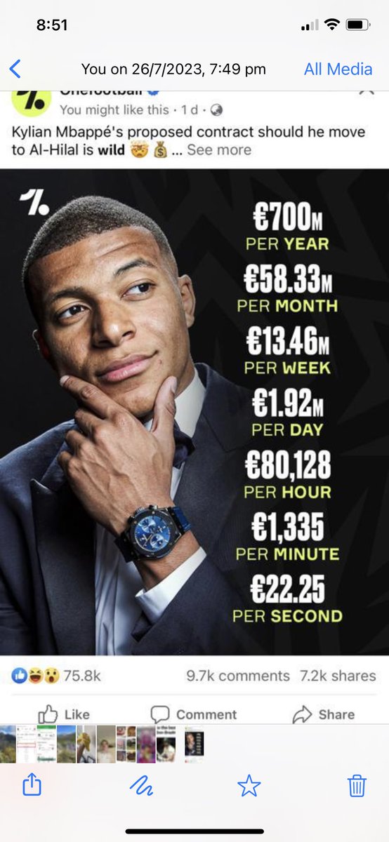 theprofamateur's tweet photo. This bloke could nearly afford a house in Sydney #Mbappe #FootballUnitesTheWorld https://t.co/c1evlTBVv4
