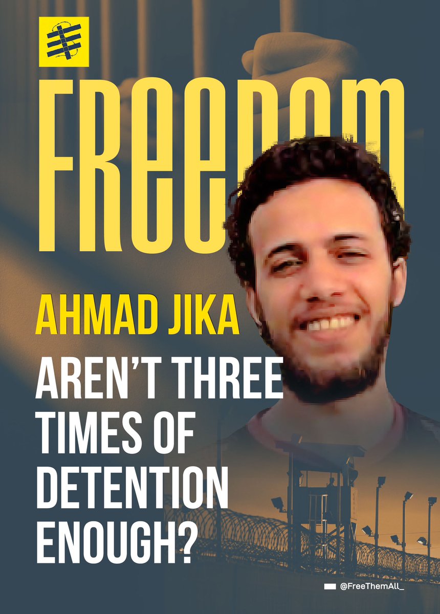 Freedom for Ahmad Jika, knows the way to prison and stadium arena by heart. 

#FreeThemAll 
#Egypt 
@FereshtaAbbasi 
@ThomasRachkoJr 
@florida_sophia