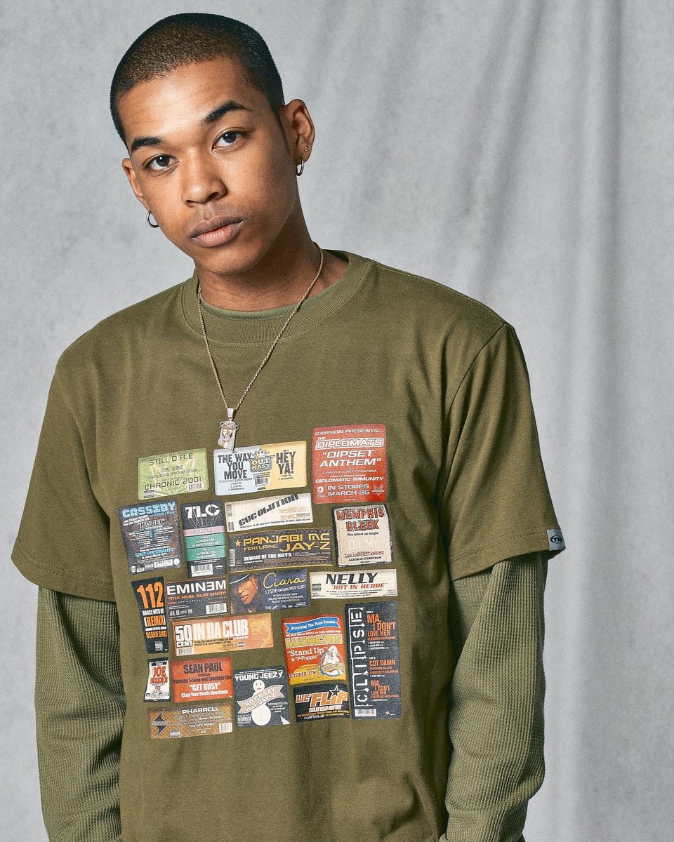 YSM_23's tweet photo. "THROWBACK 2000" CLUB BANGER TEE
明日昼12時販売開始💿
過去のリバイバルデザイン💯
2000年代初頭のHIPHOPレコードに付いていたシールを集めたデザイン👍
めちゃくちゃイケてます☝️
#ysm23 #throwback2000 https://t.co/L5jLUmHP3G