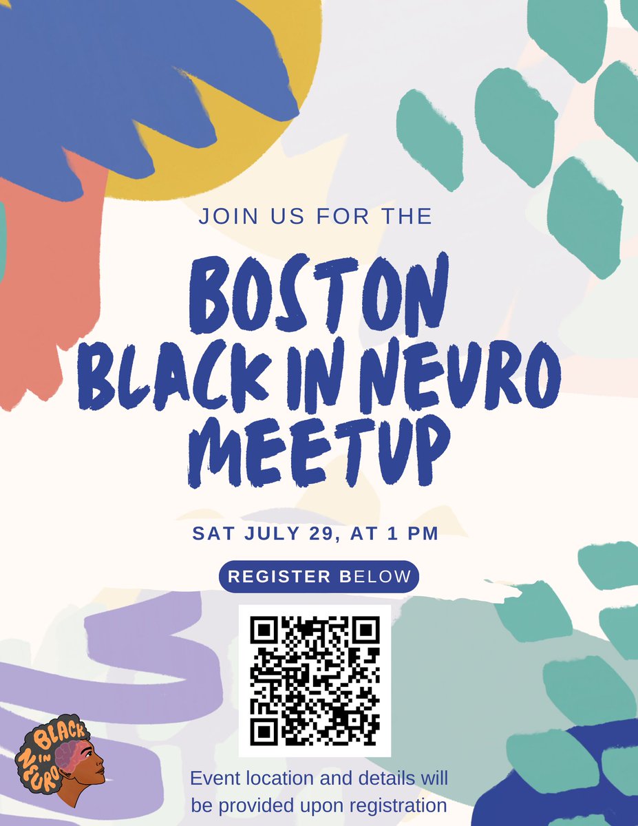 For #BINW23, we’re switching it up and hosting our first local meetups. I’m super excited to be co-hosting the Boston #BlackJoyInNeuro meetup with Amirah Anderson. Register below to join us and for more information. forms.gle/NuEyYhRi8U2DRa… Can’t wait to meet all of you! 🥳
