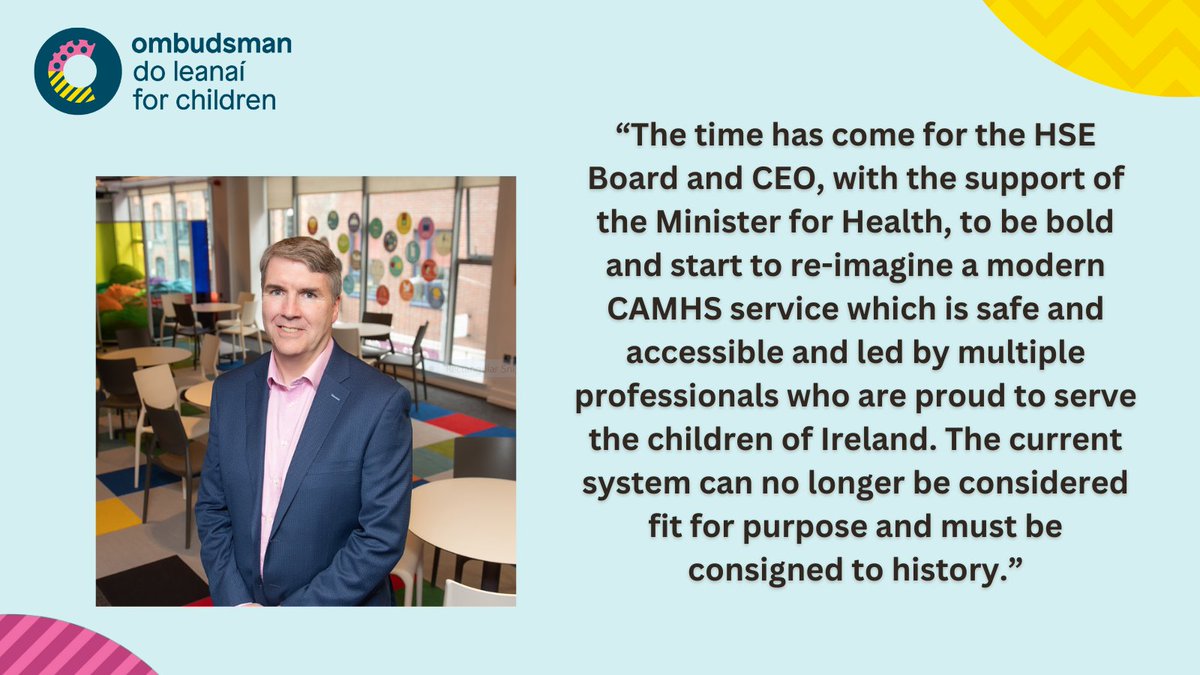 Following today's publication of the Mental Health Commission report, the Ombudsman for Children has called for urgent action to address widespread CAMHS deficits. oco.ie/news/mental-he…