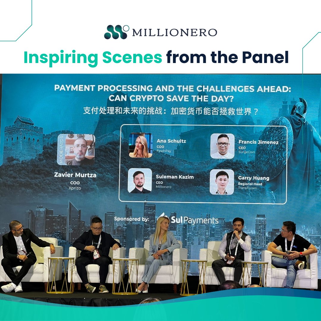 MillioneroEx's tweet photo. We are beyond thrilled that our CEO @sulemankzm represented @MillioneroEx at the thought-provoking panel discussion on Payment Processing and the Challenges Ahead! The discussion shed light on various challenges of crypto adoption.
#cryptoadoption #cryptopanel #cryptopayments https://t.co/LpWMLaCBAr