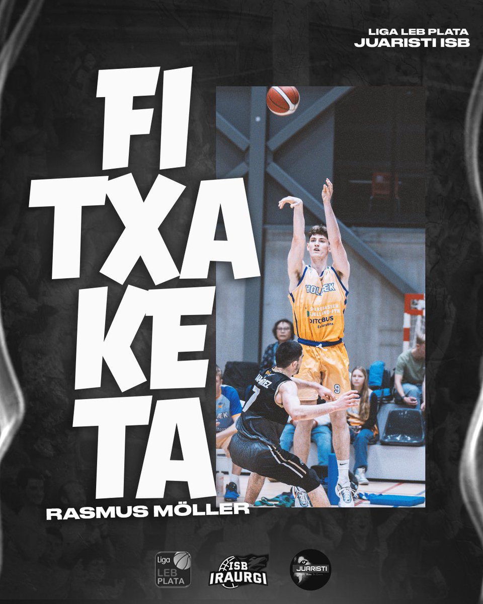 ✅ FITXAKETA

✍🏻 Rasmus Møller

🇩🇰 Danimarka (2002) 1.99 m

🏀 Juaristi ISB 2023/2024