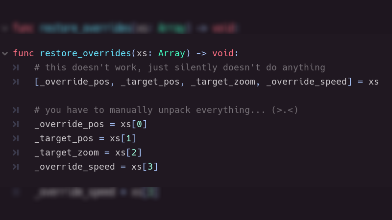 monnef's tweet image. Oh, #GDScript, why are you so full of traps?
I certainly hope #Godot 4 fixes a lot of these UX issues... #GodotEngine
