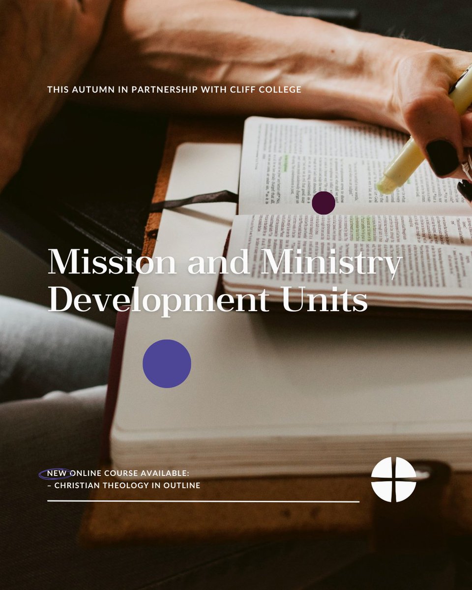 Through our partnership with <a href="/CliffCollege/">Cliff College</a>  – this autumn we have a NEW course available through the suite of Mission &amp; Ministry Development Units:

– Christian Theology in Outline

→ Learn more: bit.ly/3zWnNYj

Apply by 1/09/23. 
Bursaries available for MCI applicants.