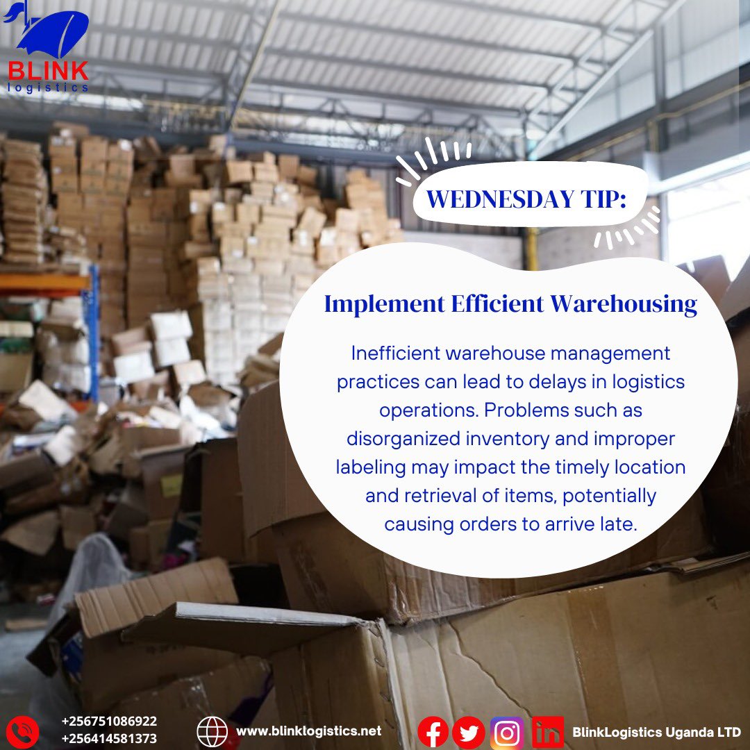 BlinkLogistics1's tweet photo. Improve your supply chain efficiency with smart warehousing practices! 💡 Avoid Inefficient Warehousing to reduce costs, optimize operations, and boost productivity.
#SupplyChain #BlinkLogisticsUg #Logistics #LogisticsTip https://t.co/XHIAqh0w0q