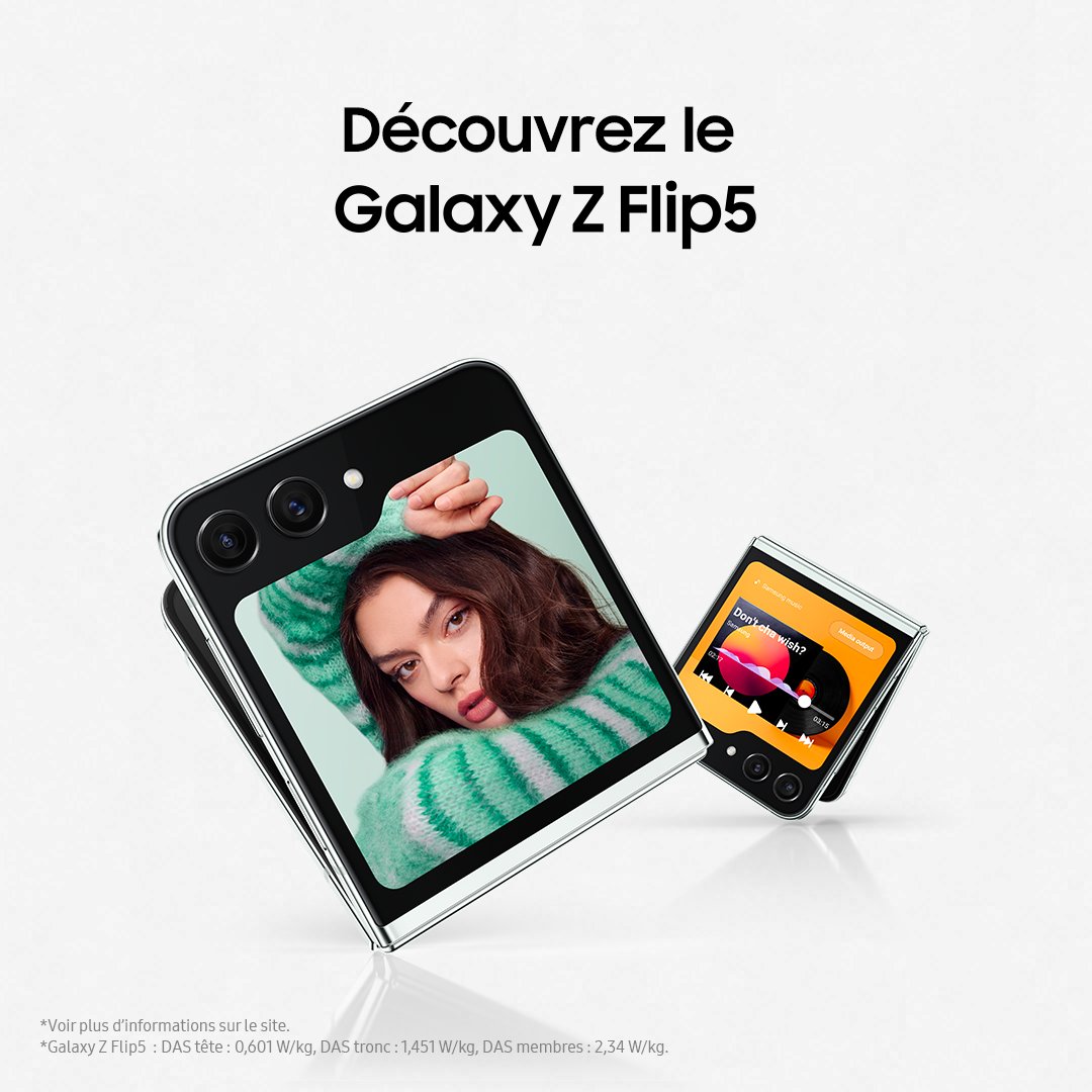 SamsungFR's tweet photo. Le #GalaxyZFlip5 offre une expérience pliable unique et stylée dans un format de poche.
#JoinTheFlipSide #SamsungUnpacked 
https://t.co/wADwStBcz4 https://t.co/NLkXVTM1pT
