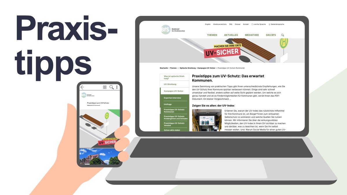 strahlenschutz's tweet image. Wie macht man eine Kita, einen Sportverein oder eine Kommune #UVSicher? Die Möglichkeiten reichen von Schattenspendern bis zu Infotafeln mit dem #UVIndex. Wir haben Ideenpakete für verschiedene Bereiche zusammengestellt: Mehr Infos und Download hier: bfs.de/uv-sicher