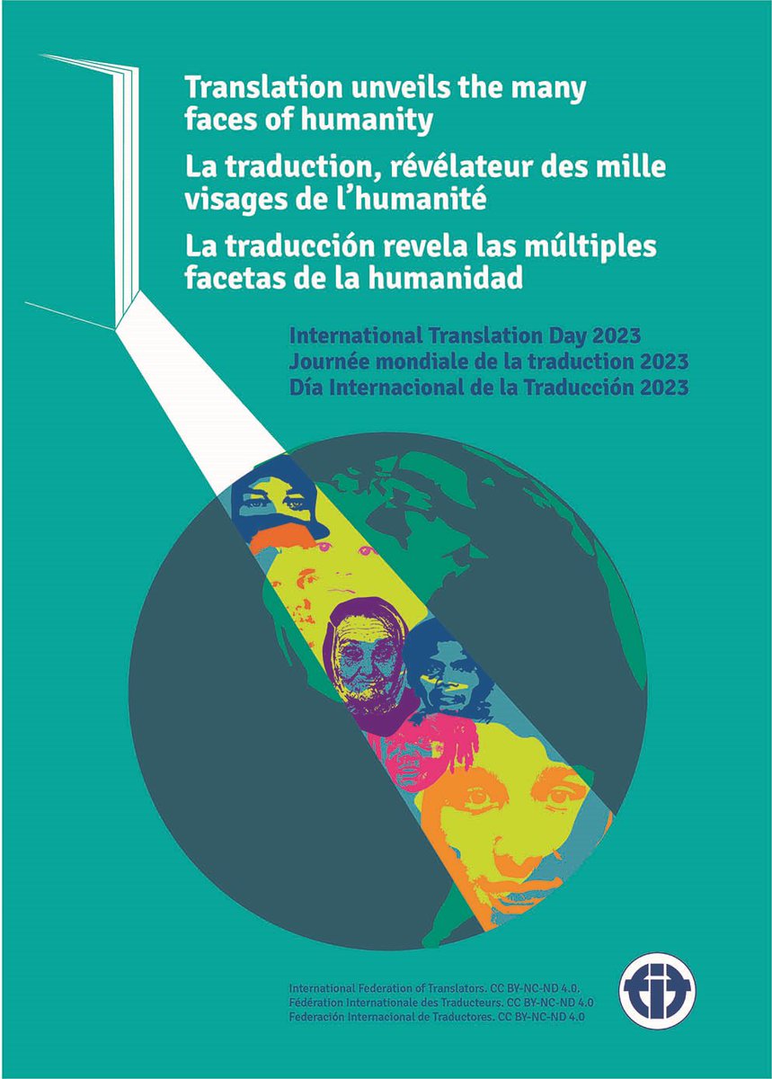 The theme for International Translation Day 2023 is 'Translation unveils the many faces of humanity'. 
FIT Council presents the winning design for its #ITD2023 Poster, created by Marta Saavedra from Chile.
Download the poster at en.fit-ift.org/international-… 
#JMT2023 #DIT2023