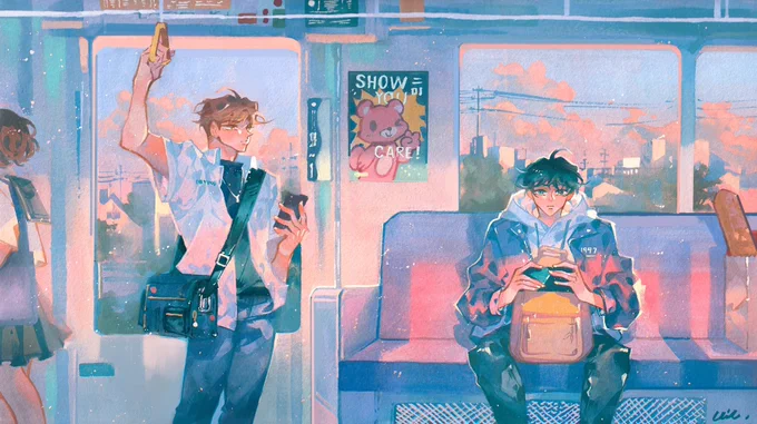 First day we met #gouacheart #gouachepaint #originalcharacter #illustration #イラスト 