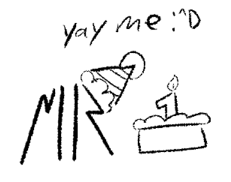 HAPPY 1 YEAR ANNIVERSARY TO [MEDIOCRE RIDE]! Thank you all for being here with me for one incredibly mediocre year, and here's to many more in the future! !! mediocre-ride.neocities.org/THE_COMIC/ANNI… !!