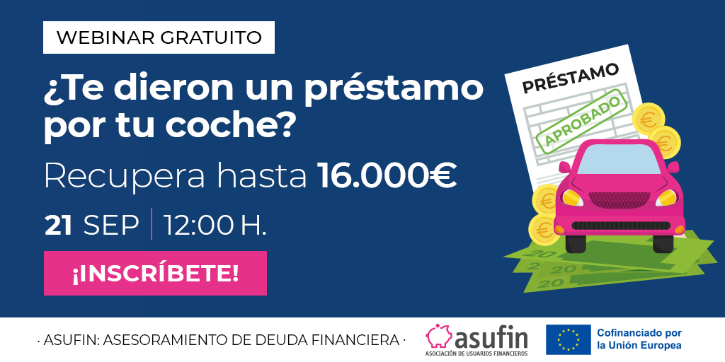 asufin_'s tweet photo. 🚗 ¿Te dieron un #préstamo por tu #coche? Te contamos cómo reclamar y recuperar hasta 16.000€ https://t.co/7ZQK70btbh
Resolvemos todas tus dudas y te ayudamos a mejorar tu situación
Apúntate a nuestro webinar gratuito: https://t.co/7ZQK70btbh
#FLEXICAR #Confiacar https://t.co/dEtimIwYfb