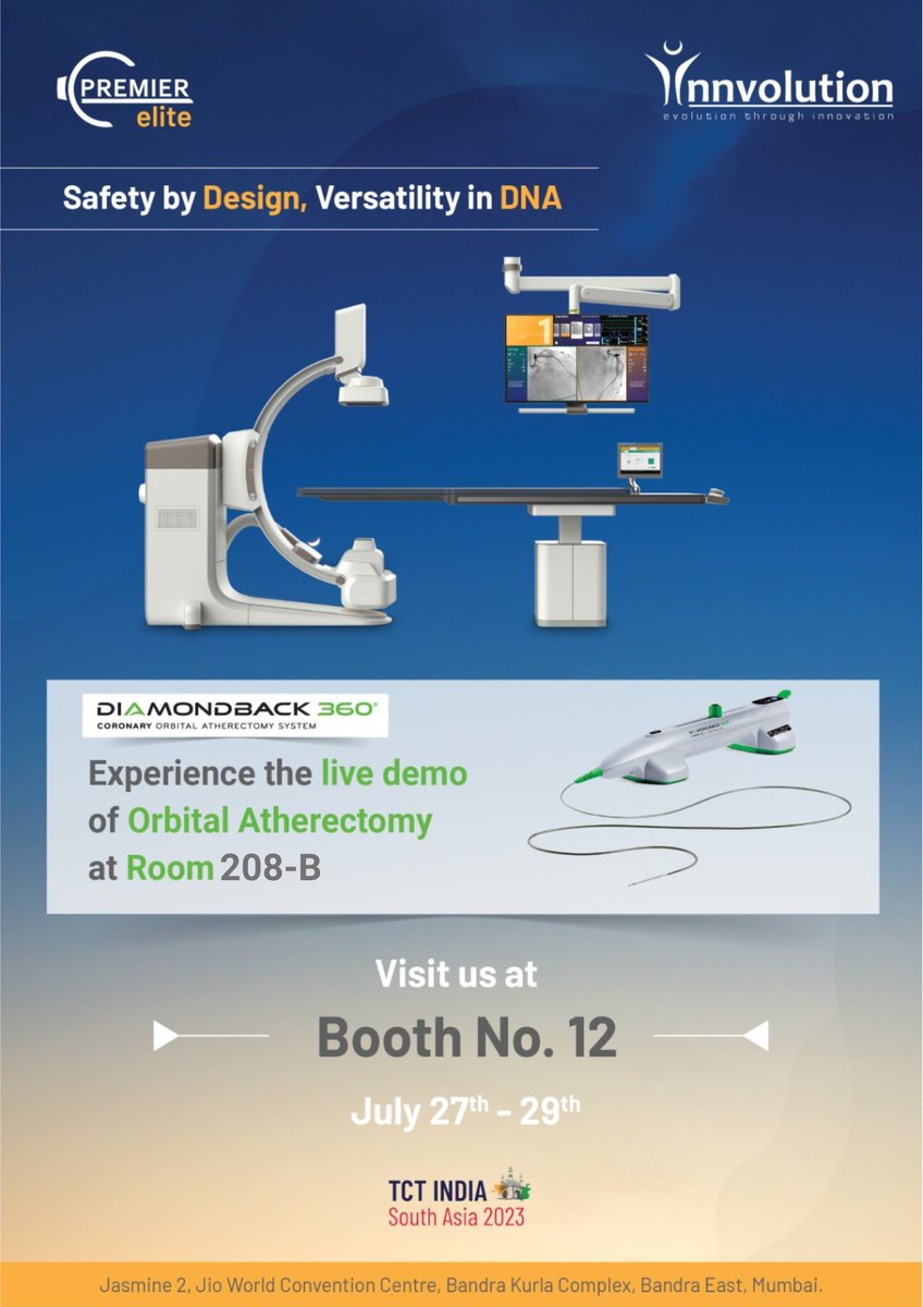 InnvolutionH's tweet photo. We are happy to share that @InnvolutionH will be taking part in the prestigious #TCT2023 event at Jio World Convention Centre Mumbai.
Make sure to drop by booth #12 and explore the newest and most exciting offerings from #Innvolution.
@csi360 @gaurav2agarwal @AshviniSuthar1 https://t.co/Yot36c81Gu