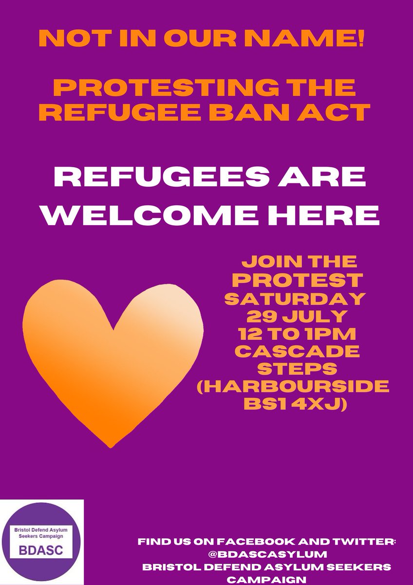 SATURDAY 12-1PM HARBOURSIDE: Join us in protesting the Refugee Ban Act!