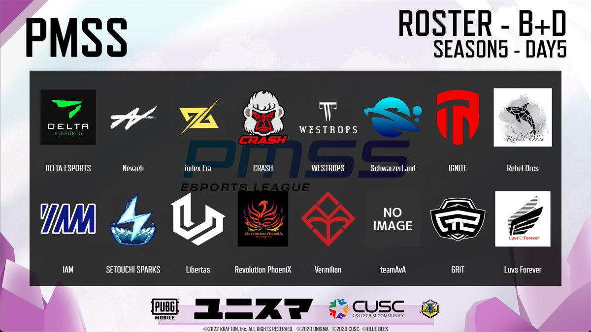 PubgmUnisma's tweet photo. [ PMSS ]   
Season5 Day5

配信URL  
https://t.co/wecb0aUtjn

Start - 21:00    

R1 : B+D 
R2 : A+C  
R3 : B+D  
R4 : A+C   

#PMSS 
#PUBGMOBILE https://t.co/RuQXiDRUPZ
