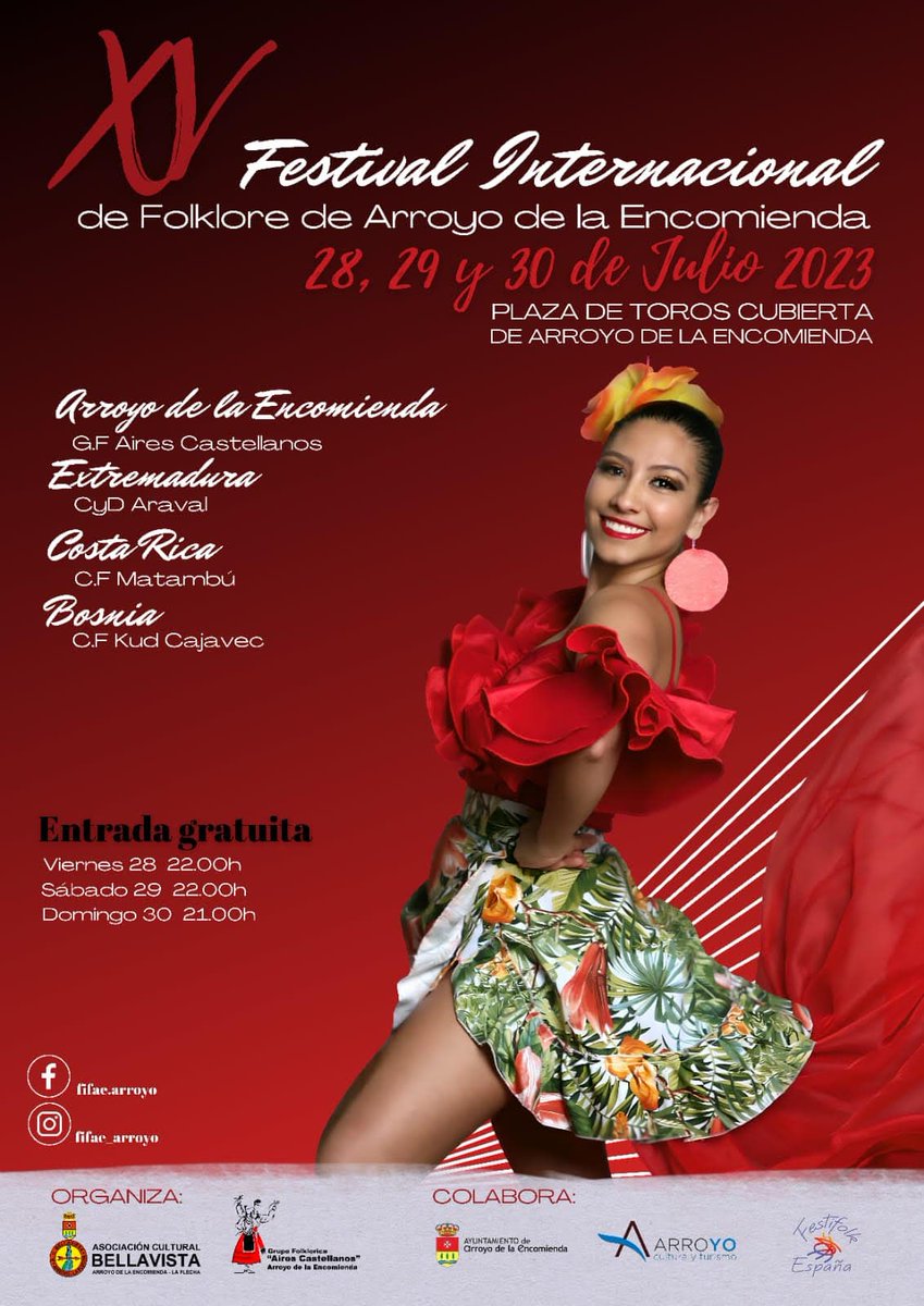 AytoArroyo's tweet photo. XV Edición del Festival Internacional de Folklore De Arroyo de la Encomienda. 

#ArroyoEncomienda #Noticia 
https://t.co/DGooeMB9yR https://t.co/I3DquhyXC4