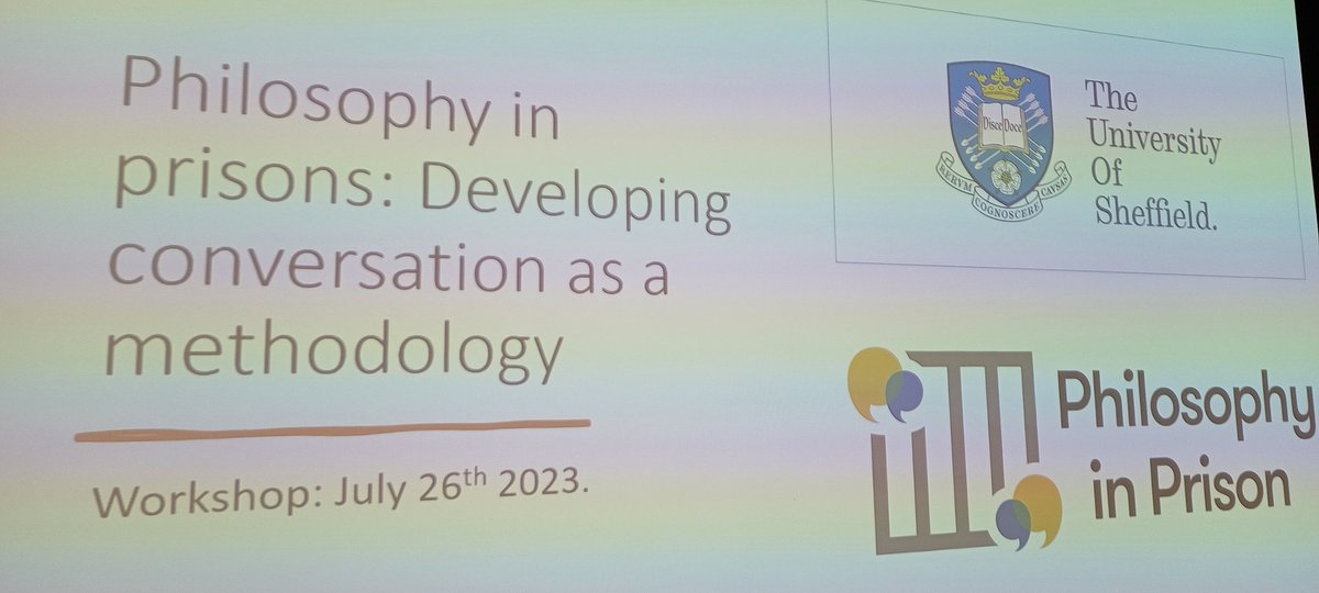 Already very interesting. Intersecting interests around the table sparking some thoughts not just about the characteristics of philosophy in prisons but also the potential applications for different settings #philosophy #prisons @Sheffphilosophy @Sheffphilosophy