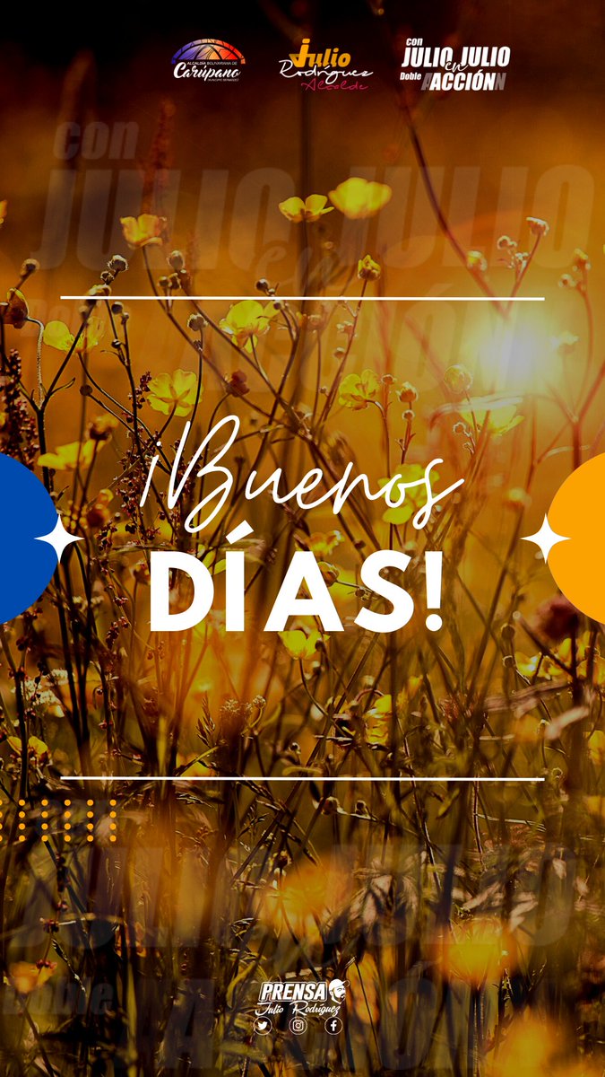 Hay un camino a tus pies, tu alegría es el mejor equipaje para recorrerlo. 

*¡Buenos días!*☀️

#PrensaJulioRodríguez
#ConJulioEnJulioDobleAcción