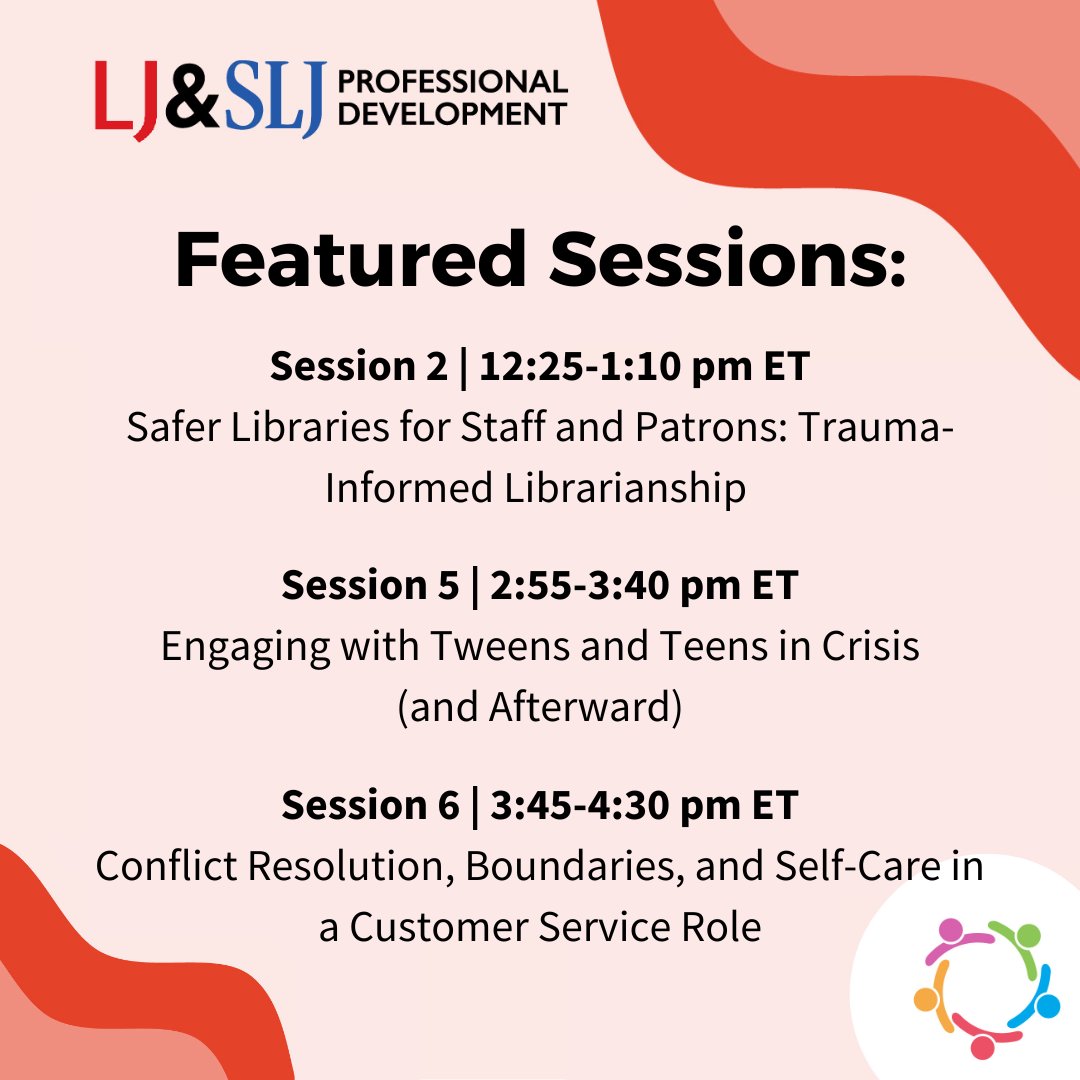 LJ_SLJEvents's tweet image. Manage conflict and safety concerns proactively by learning strategies and tactics for trauma-informed service, conflict resolution, and long-term safety in your library. View full program: hubs.ly/Q01YZG3S0 #safelibraries