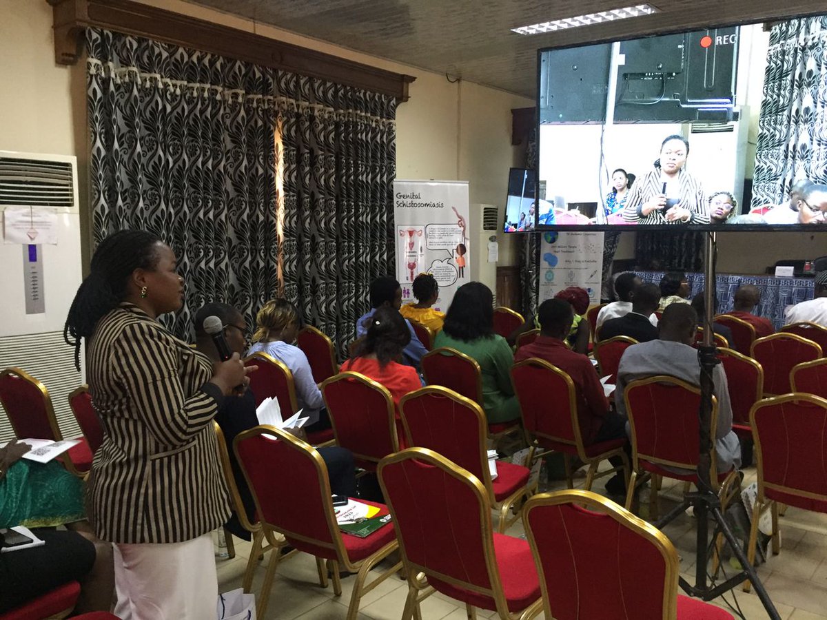 SchistoDay's tweet photo. What are the additional benefits of PCR methods to diagnose FGS compared to urinary filtration? question asked by Mbah Clarisse, an IMPM researcher. https://t.co/QrbUNVWk11
