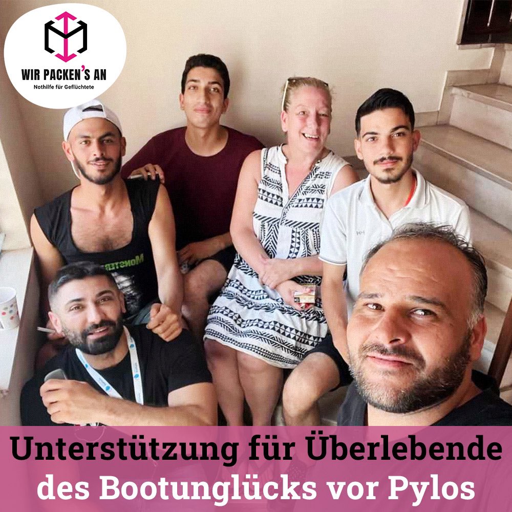 wirpackensan's tweet photo. Einige der Überlebenden tragen noch immer die Kleidung, in der sie gerettet wurden! Dank eurer #Spenden konnten wir schnell mit 1.000€ unterstützen &amp; mit dem #HopeCafe in Athen die Jungs mit Kleidung, Schuhen, Essen und vielem mehr ausstatten! #PylosBootsunglück 1/3 https://t.co/fl5VVXsX3T