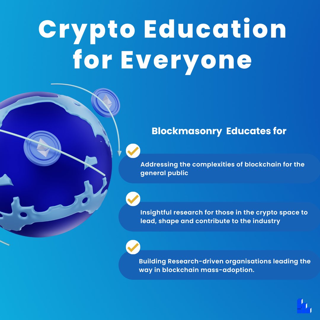 This is why we do the blockchain education. 📚

Blockmasonry UK blockchain Academy 

#crypto #blockchain #blockchainacadmey #blockmasonry #Web3 #NFT #defi #bitcoin  #cryptocommunity #ukuniversities #education