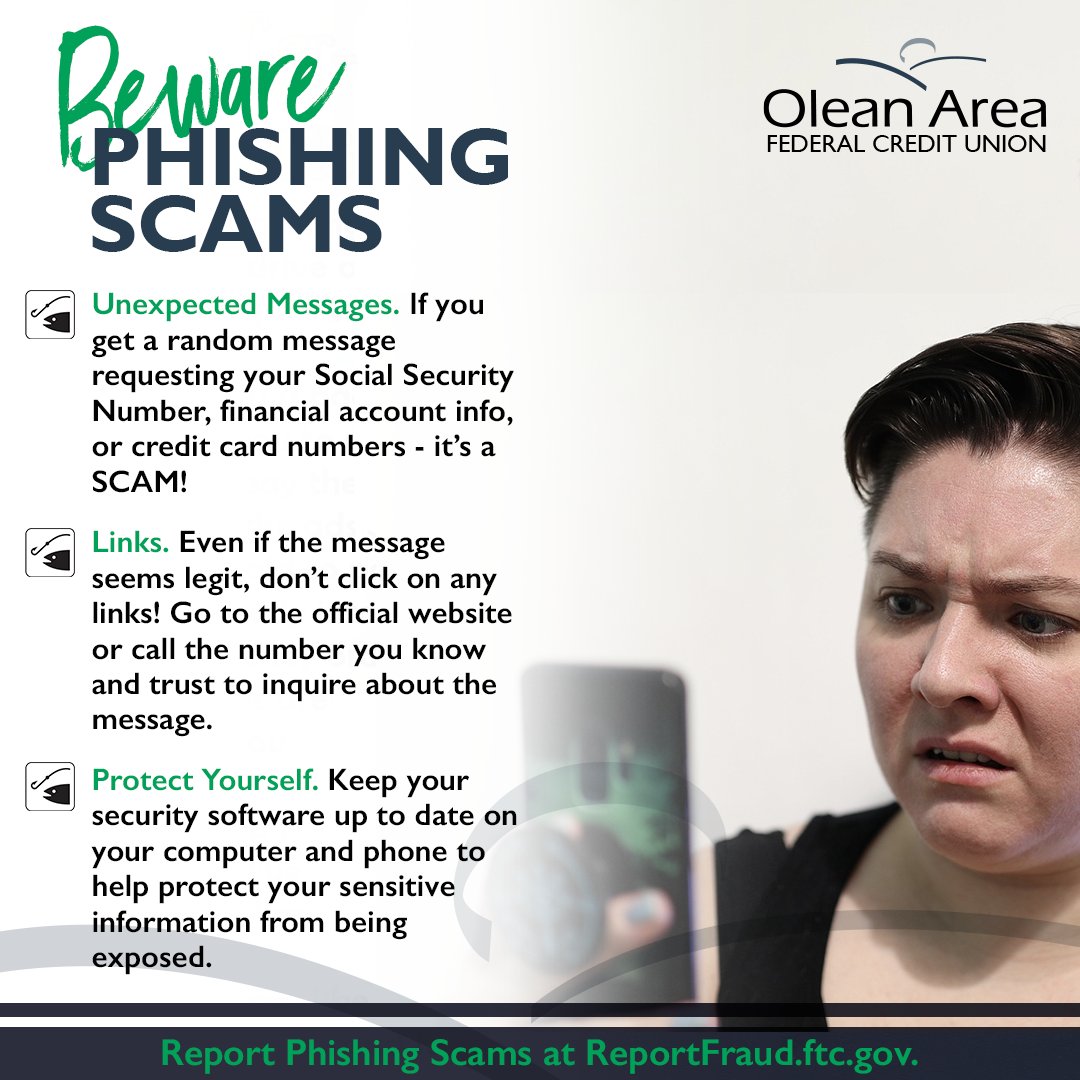 ⚠️ #ScamAlert ⚠️ Don't fall for a #phishing scam! Know the warning signs and how to protect your information. 
#AlwaysInYourCorner #PeopleHelpingPeople