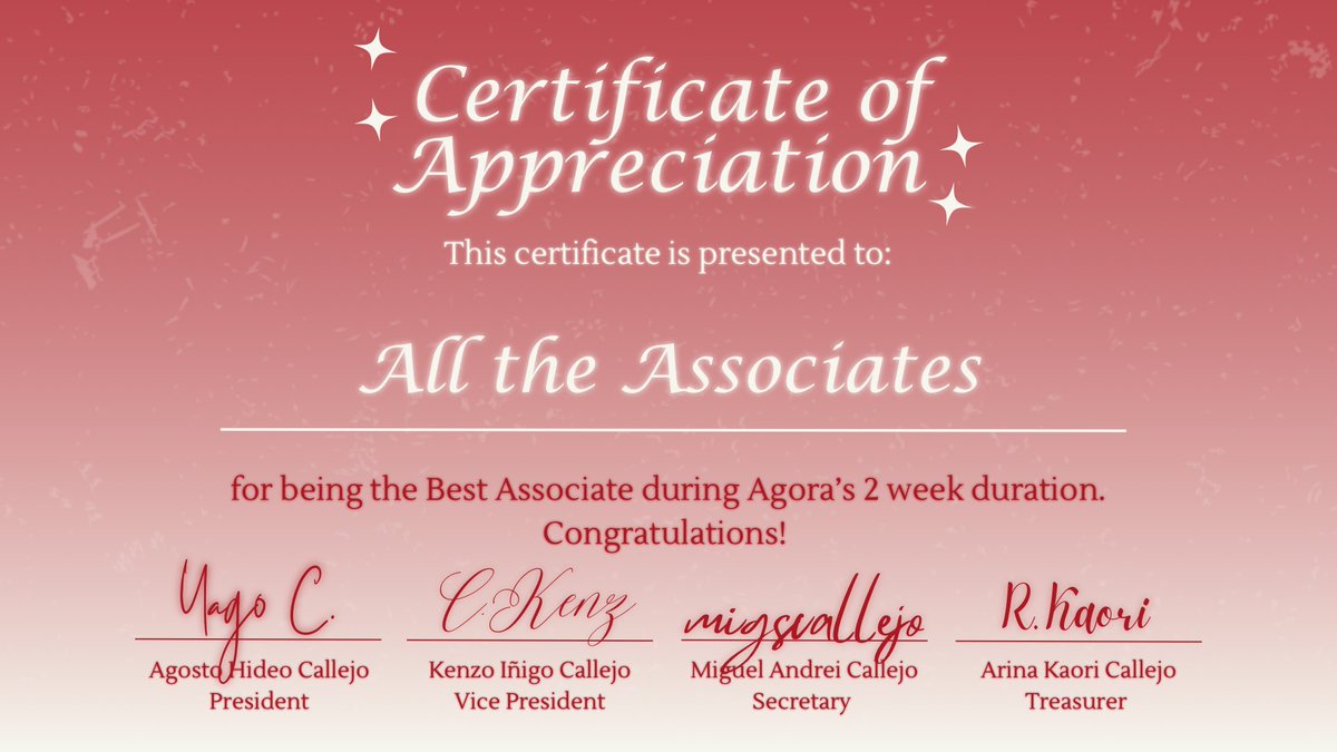AGORARPW's tweet photo. And to all our Associates, the Committee thanks you for being the Best Associates! We love you lots. 🤍 https://t.co/9n0HCPBooY