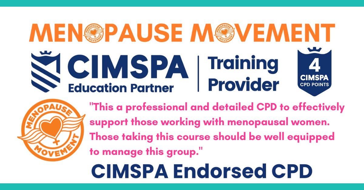 We're excited to announce that our Menopause Movement Professional Development Training Programme is officially endorsed by <a href="/cimspa/">CIMSPA</a> as a CIMSPA Training Provider. 

Fitness Professionals will be awarded 4 CIMSPA CPD POINTS when they download our certificate of completion.