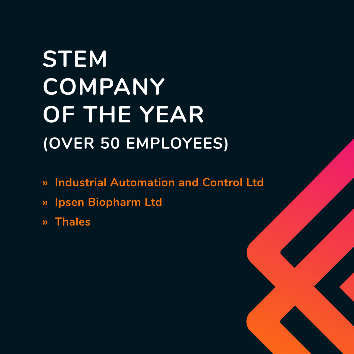 WalesStem's tweet photo. Congratulations to our STEM Company of the Year (over 50 employees) finalists:
⭐ @IAC_Group 
⭐ @IpsenGroup 
⭐ @thalesgroup 
#WalesSTEMAwards #WalesSTEM #STEMCompany https://t.co/M7i8Opjmsd