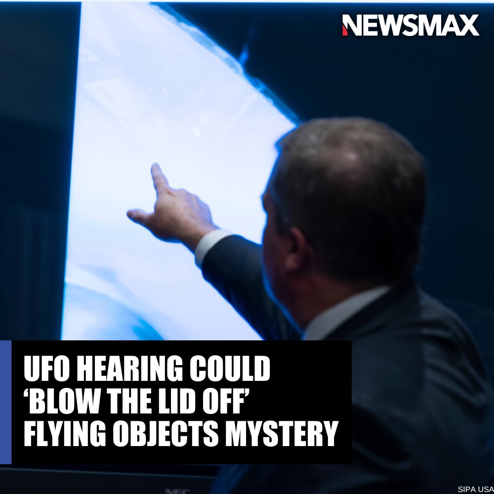 NEWSMAX's tweet photo. UFOs UNDER SCRUTINY: Experts remain hopeful that the House Oversight Committee's hearing Wednesday morning on UFOs will leave them, and the American people, with more answers than questions. Finally. More: https://t.co/FZx0NYKimW https://t.co/MeirTqXGCR
