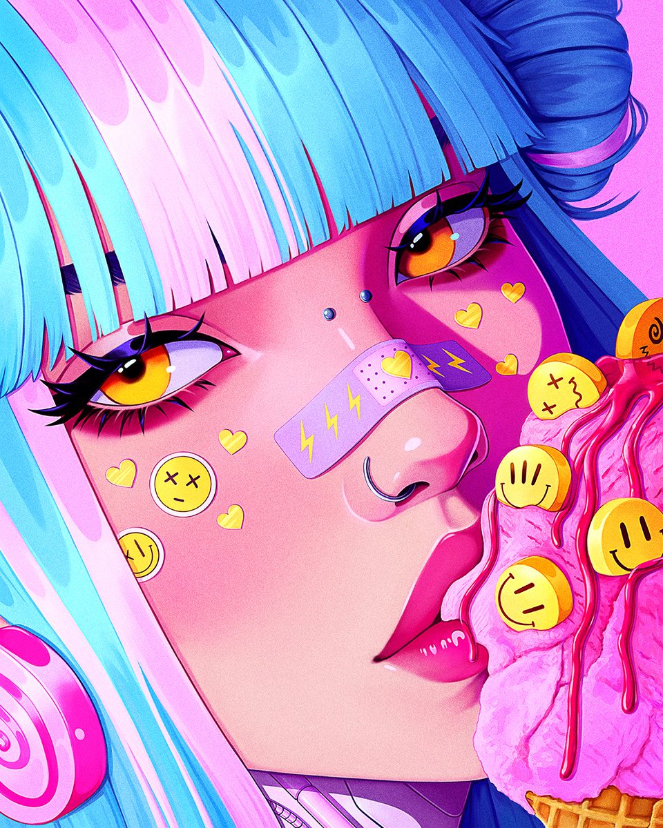 meowgress's tweet image. My new piece &apos;Sugar Rush&apos; 🙃🍦