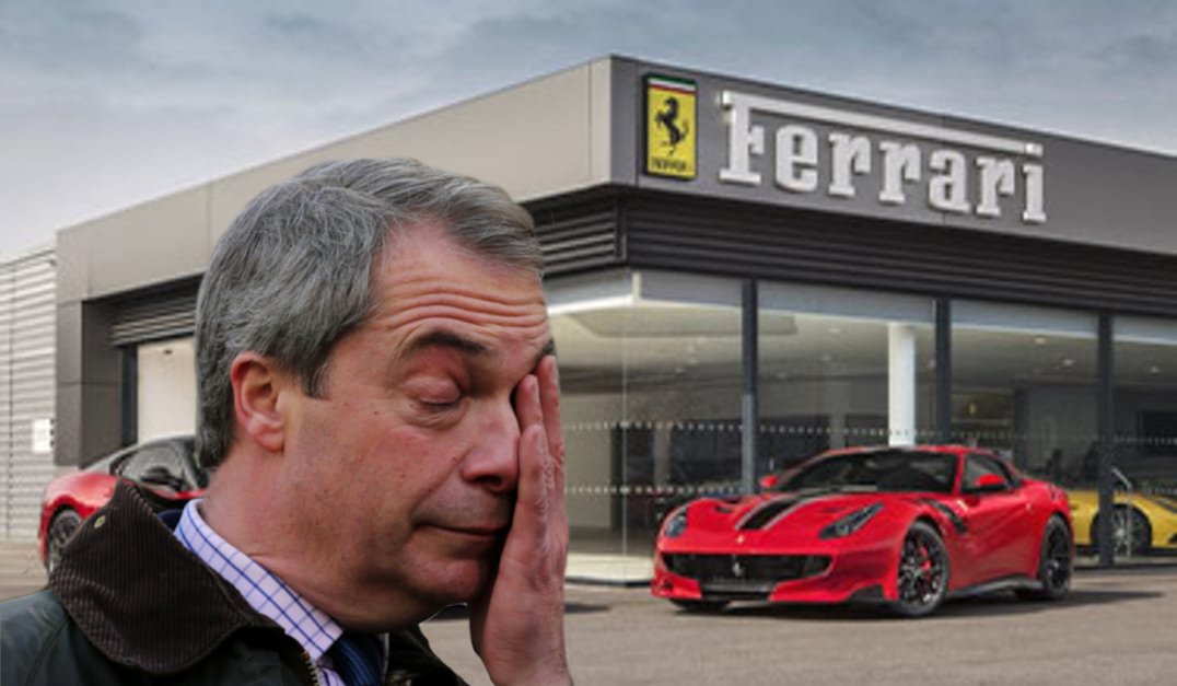 BREAKING : Farage DEMANDS head of Ferrari RESIGN !! after dealership REFUSES to sell him a 250 GTO JUST BECAUSE he doesn't have to enough money to pay for it. !! WOKE FERRARI !! !! LEFTY SPORTS CARS, er, FOR THE RICH !! !! SOMETHING SOMETHING IN CAPITALS !!