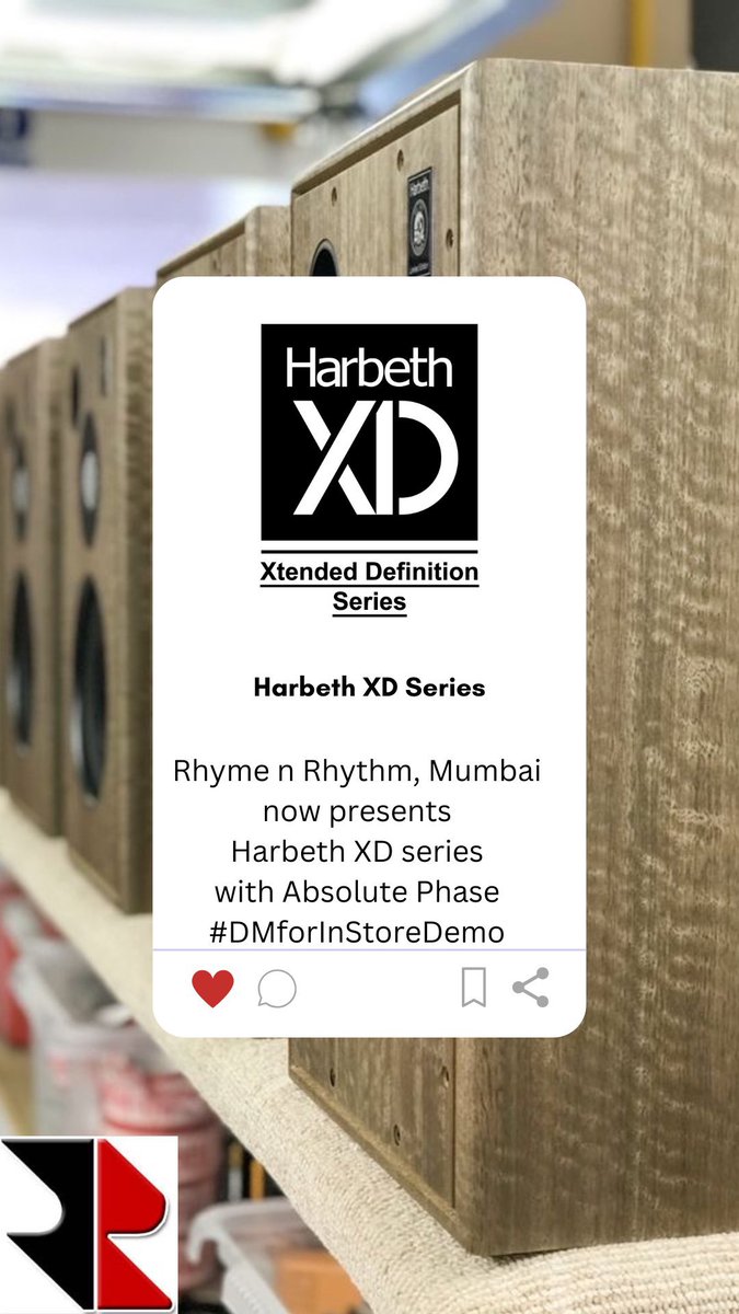 RR1968's tweet photo. Harbeth Loudspeakers XD series now available and on demo at Rhyme n Rhythm, Mumbai https://t.co/cdzdra6N7N