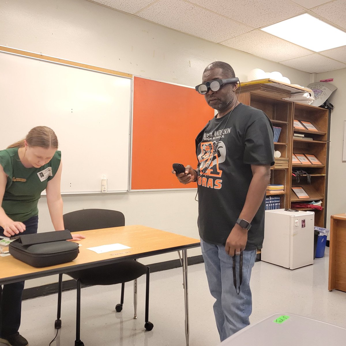 rdeich's tweet photo. Watching the progress from an idea to development is exciting. @AvrioAnalytics is collaborating with the incredible teachers and staff from @BoydAndersonH as they develop mixed reality safety training software with @magicleap glasses. https://t.co/a62Mx7O2eI