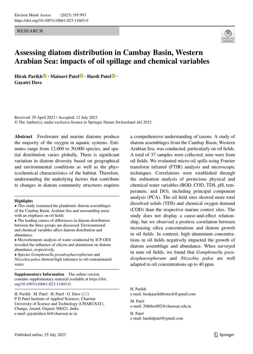 parikh_hirak's tweet photo. New publication is out https://t.co/jtXdEzYBvA
#Diatoms #Diversity #Waterchemistry #Oilspill #Marinediatoms #Microelements https://t.co/L0J9yPYBSa