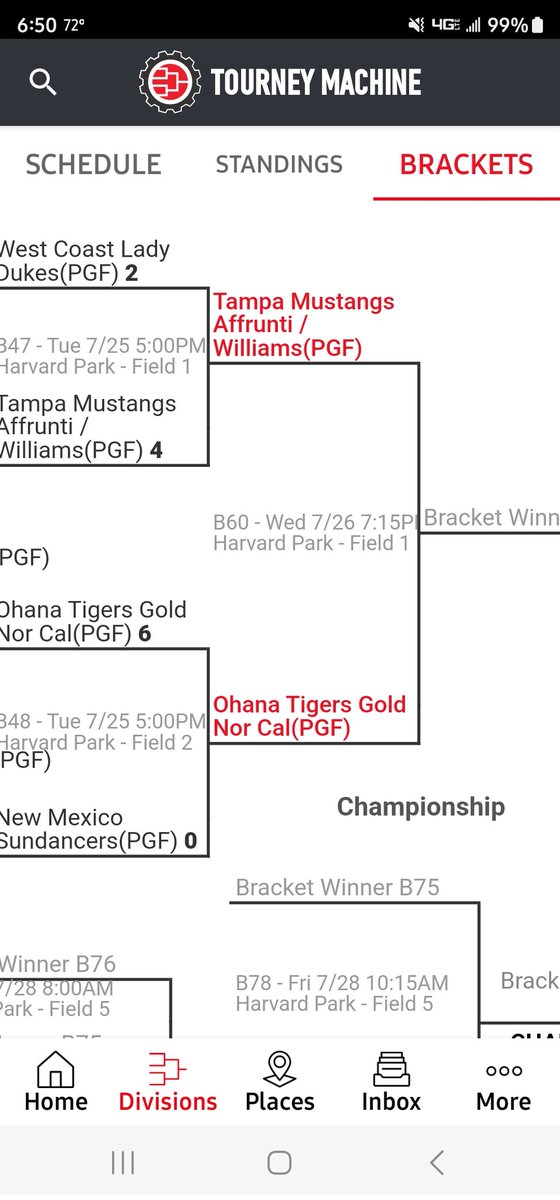 TM Affrunti/Williams runs it to 5-0 at PGF 18u Platinum Nationals, Qrtr finals of Bracket A, Good result so far, goal not achieved, more work to do...... @Mustangs_AW <a href="/PGFnetwork/">PGF</a>