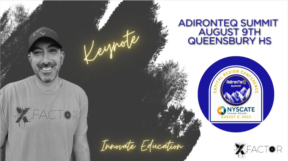 Extremely excited and honored to kick off the AdironTeQ Summit on 8/9 at Queensbury HS 
Theme: Innovate Education
Join us!
Still time to sign up: nyscate.org/iCore/Events/E…

#NYSCATE #XFactorEDU #codebreaker
#CSforNY #NYSED #NYEdchat